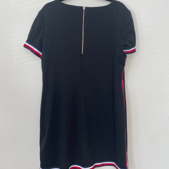 TOMMY HILFIGER - Black Shift Dress with Stiped accents - Picture 4 of 4